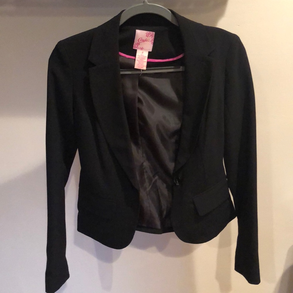 Candies Juniors Cinched Waist Black Blazer